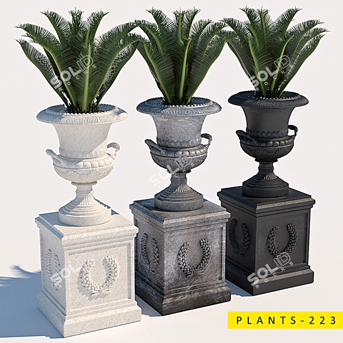 Lush Green Plants Collection 3D model image 1