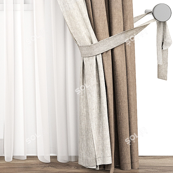 Exquisite Curtain Model: High Detail & Multiple Formats 3D model image 2