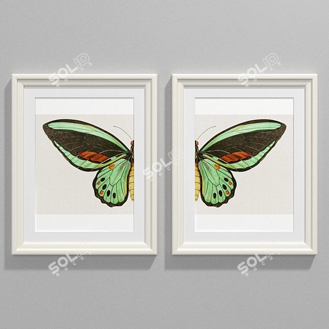 Vintage Butterfly Chaos Wonder - Art Collection 3D model image 1