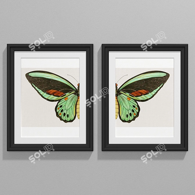 Vintage Butterfly Chaos Wonder - Art Collection 3D model image 2