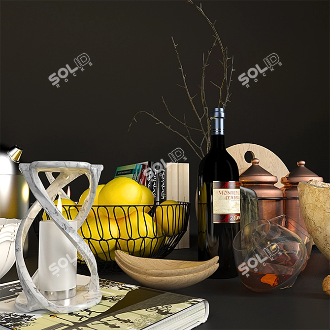 Stylish Kitchen Decor Set 3D model image 2