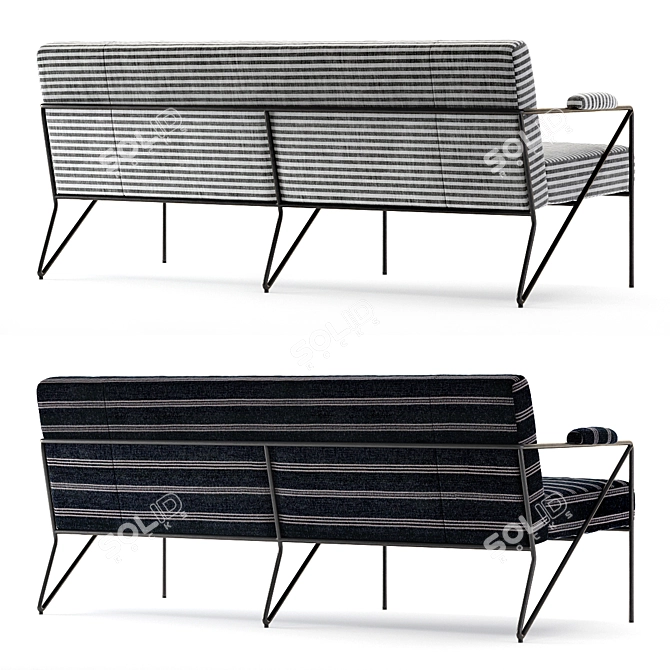 Kelly Wearstler Outdoor Emmett Settee: Stylish Outdoor Seating 3D model image 4