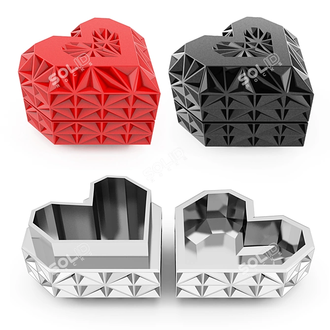 Heart-shaped Modern Style Jewelry Box 3D model image 1