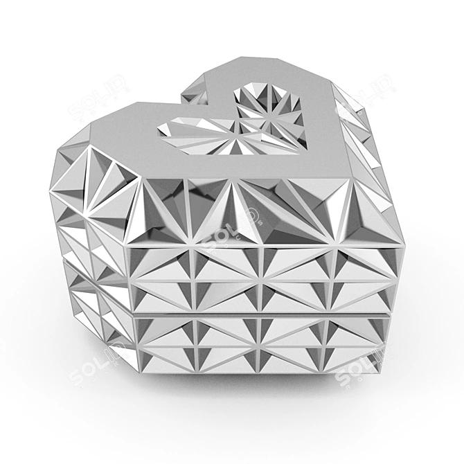 Heart-shaped Modern Style Jewelry Box 3D model image 2
