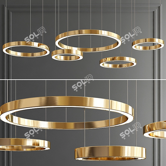 Henge Light Ring: Sleek Horizontal Design 3D model image 1