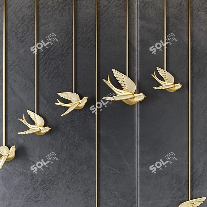 Gulls Decorative Wall Panel 3D model image 2