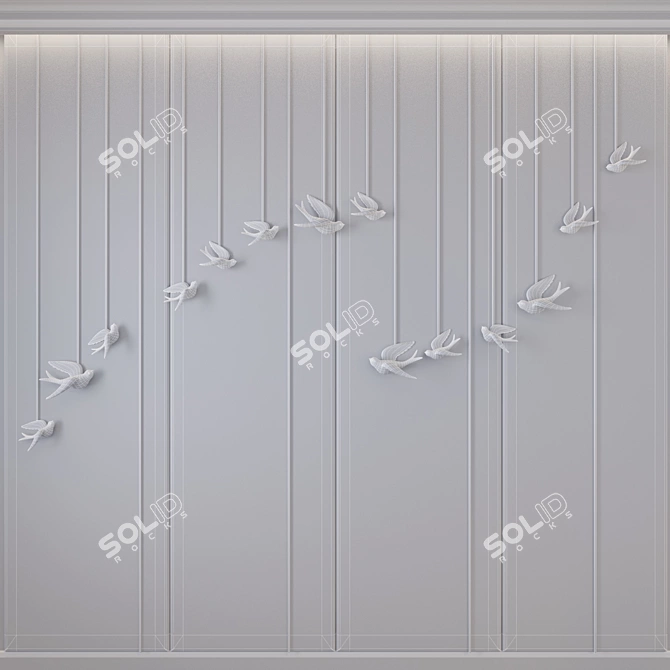 Gulls Decorative Wall Panel 3D model image 3