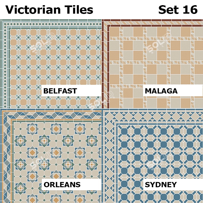 Elegance Embodied: Topcer Victorian Tiles 3D model image 1