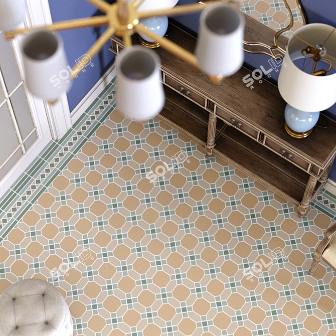 Elegance Embodied: Topcer Victorian Tiles 3D model image 2