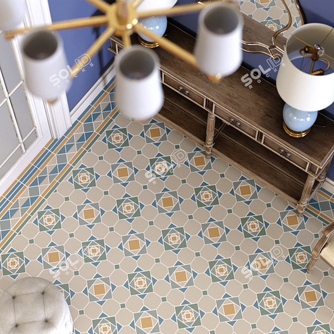 Elegance Embodied: Topcer Victorian Tiles 3D model image 3