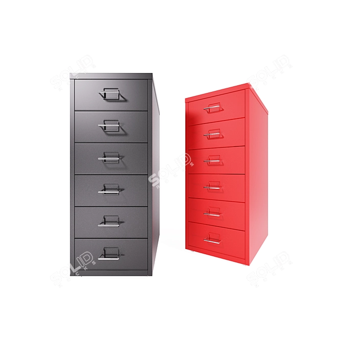 Compact Steel Storage Cabinet 3D model image 1