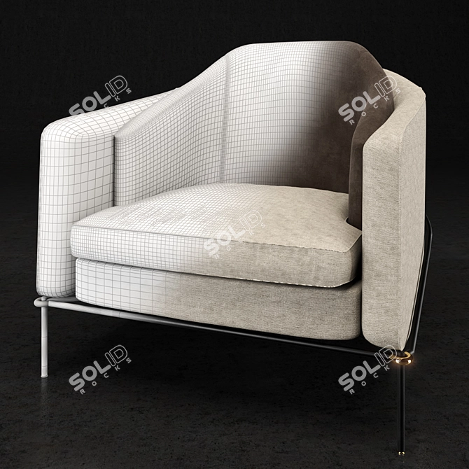 Elegant Fil Noir Chairs 3D model image 3