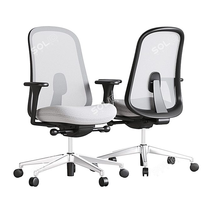 HermanMiller Lino Chair: Ergonomic Design for Office Comfort 3D model image 1