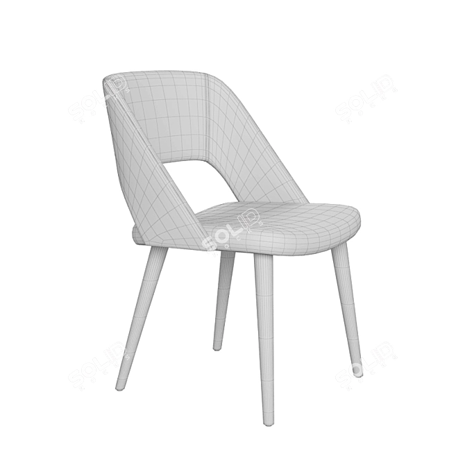 Modern Zoe Table & Sixty Chair Set 3D model image 3