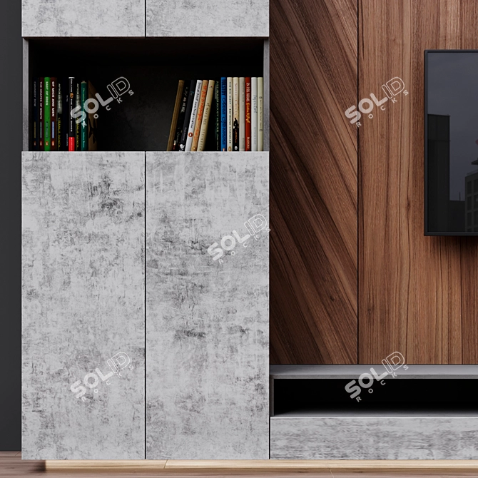 Sleek Zone 20 TV Stand 3D model image 3