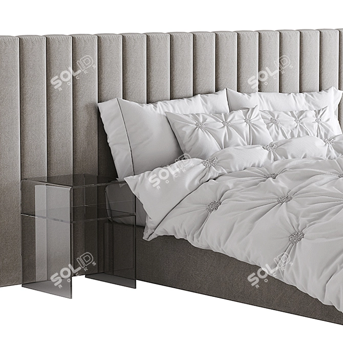 Avalon Channel Stitch Platform Bed 3D model image 2