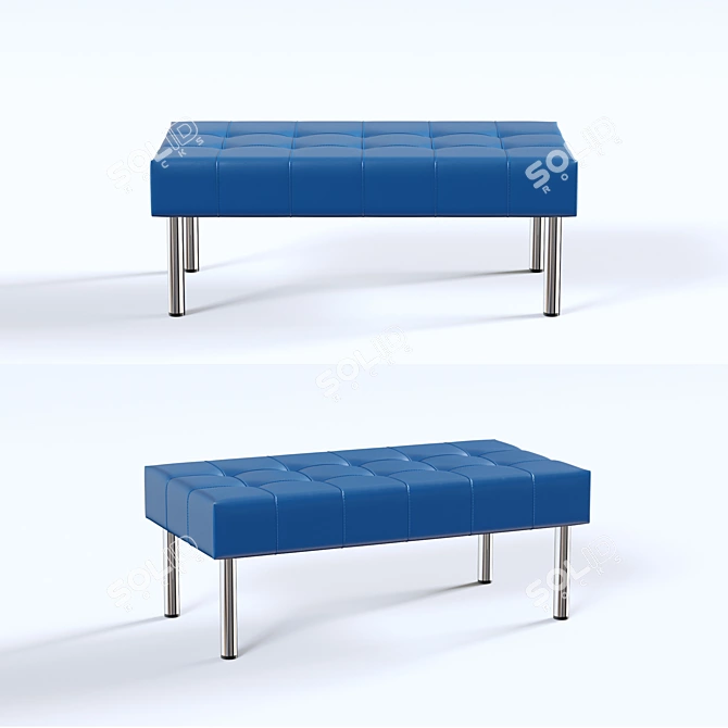 Sleek Business 2-Seater Bench 3D model image 1