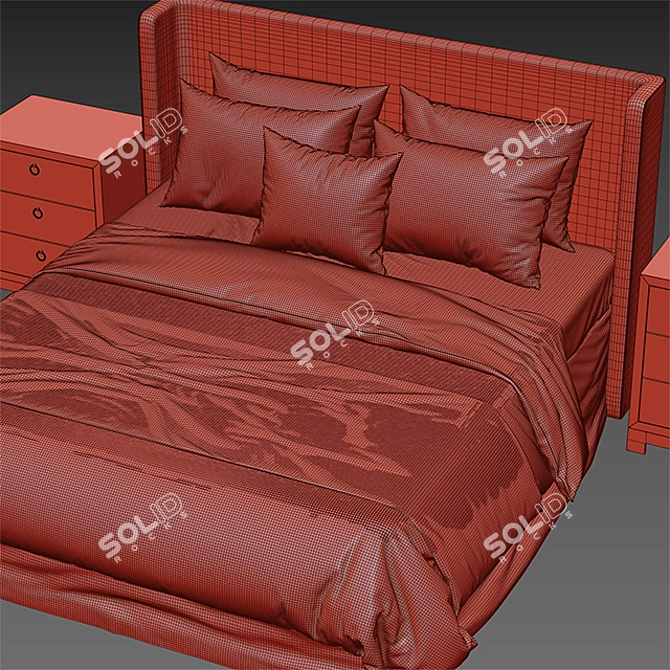 Modern 3DMax Bed - Textured 3D model image 3