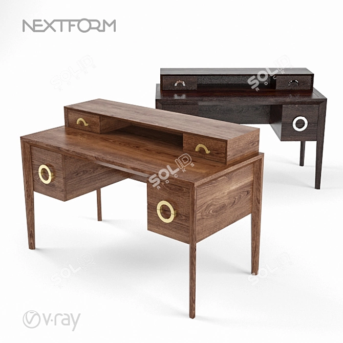 Toscana Nextform OM Desk with 4 Drawers 3D model image 1