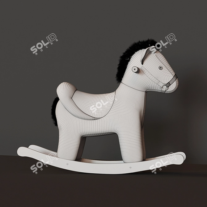 Elegant Belle Rocking Toy 3D model image 2