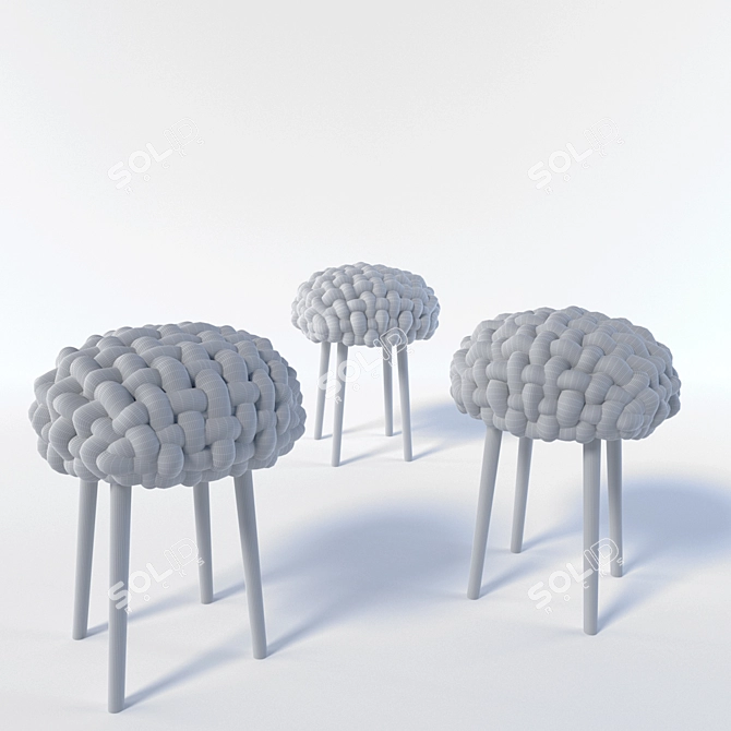 Woven Seat Chair 3D model image 2