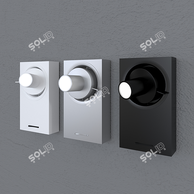 Sleek LED Wall Lamps (Set of 3) 3D model image 1