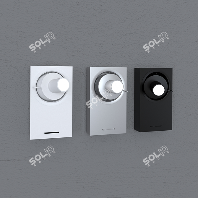 Sleek LED Wall Lamps (Set of 3) 3D model image 2