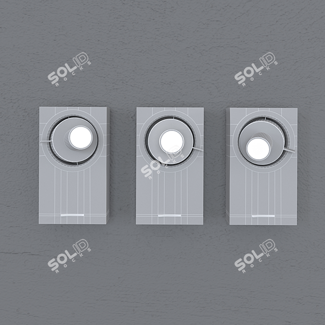 Sleek LED Wall Lamps (Set of 3) 3D model image 3