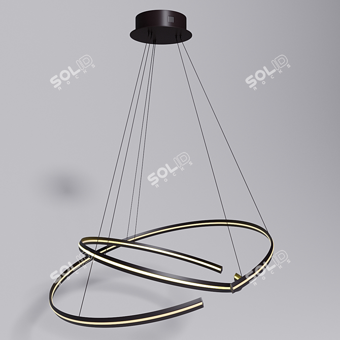 Modern Metal Pendant Lamp 3D model image 1