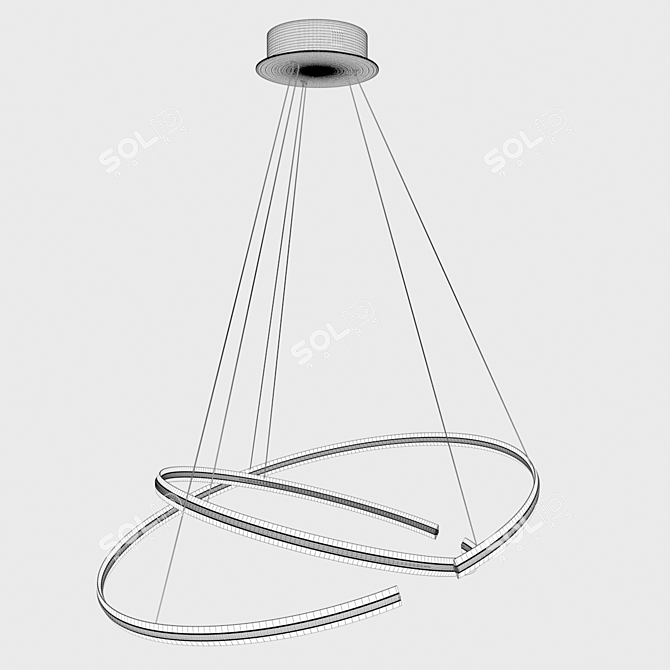 Modern Metal Pendant Lamp 3D model image 2