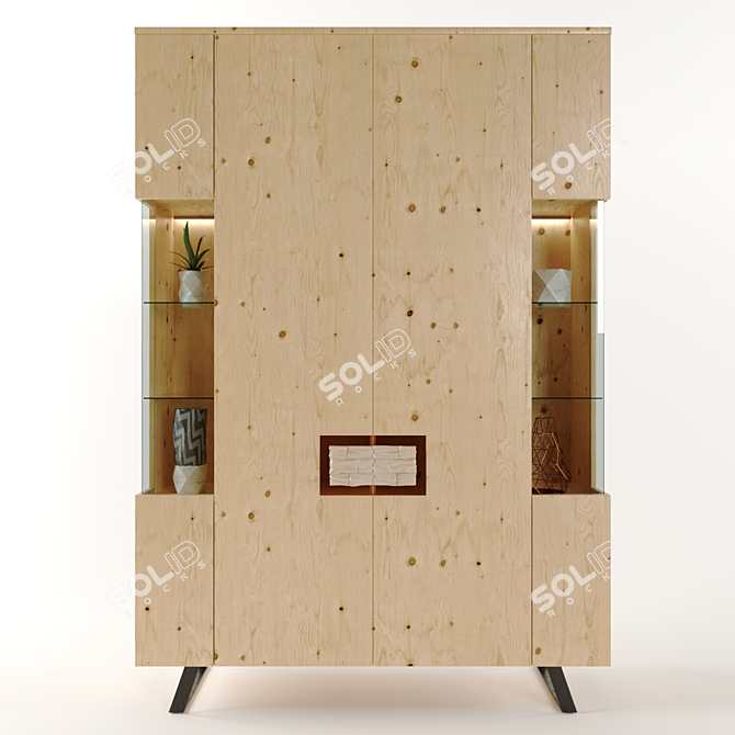 Bravos Collection Cupboard | 1350mm x 1950mm x 450mm 3D model image 1