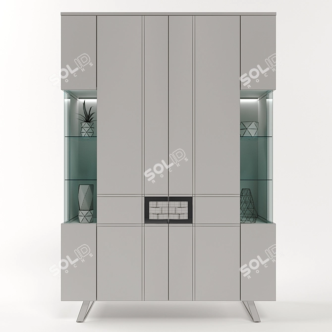 Bravos Collection Cupboard | 1350mm x 1950mm x 450mm 3D model image 3