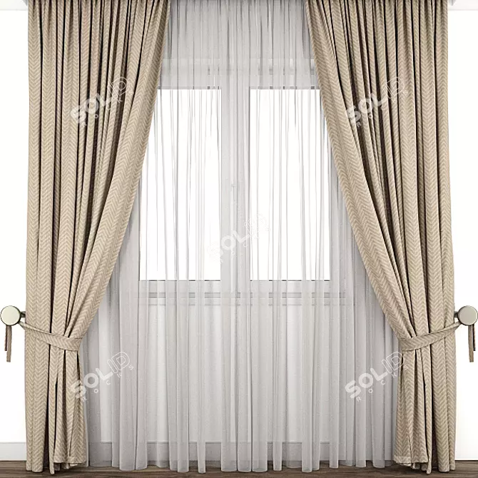 Detailed Curtain Model | 3DS Max, OBJ, Texture 3D model image 1