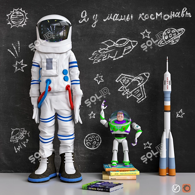 Cosmic Kids Room Set 3D model image 1