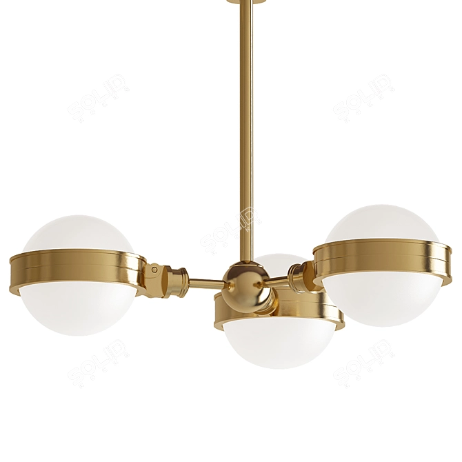 Elegant Trio Chandelier by Robert Abbey 3D model image 1