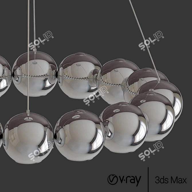 Elegant Pearla LED Pendant 3D model image 3