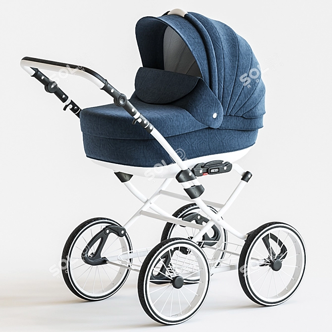 Santana Deluxe: Stylish and Spacious Baby Stroller 3D model image 1