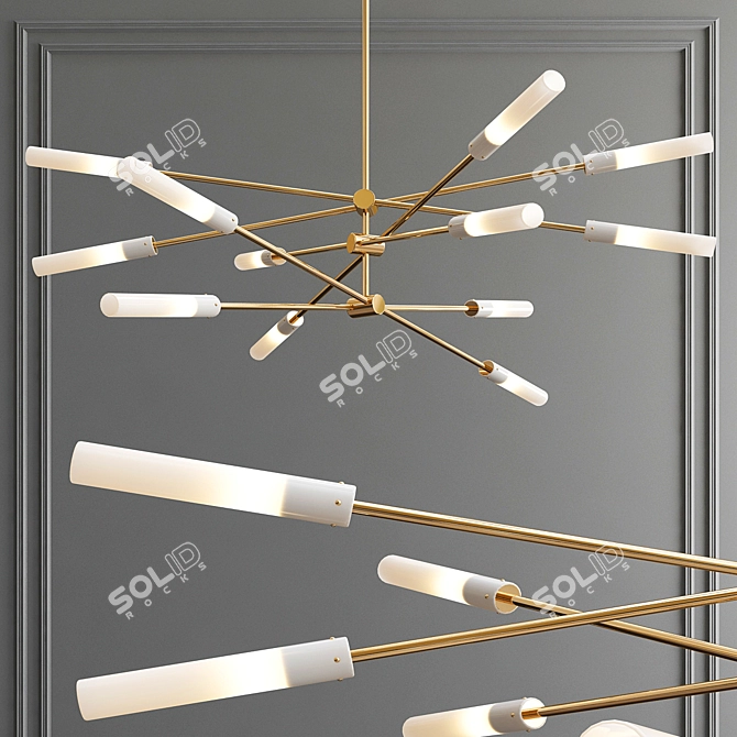 Modern Flute LED Chandelier 3D model image 1