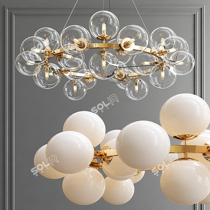 Elegant Crystal Pendant Chandelier 3D model image 1