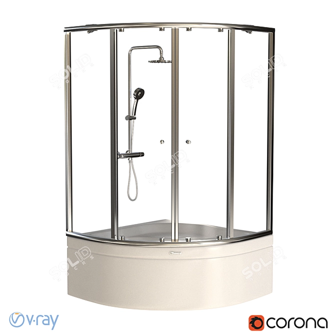 Modern Shower Cabin with Multiple Models 3D model image 1