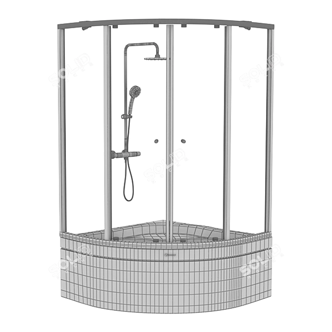 Modern Shower Cabin with Multiple Models 3D model image 3