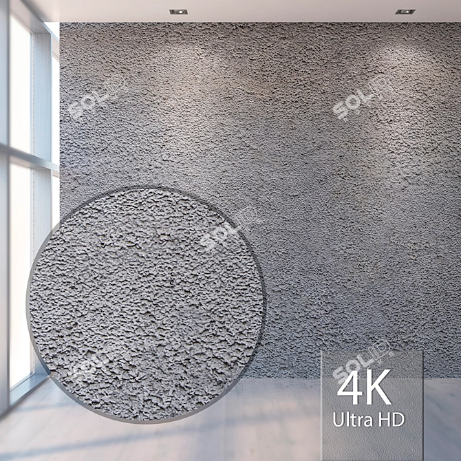 Authentic Seamless Rough Plaster 3D model image 1