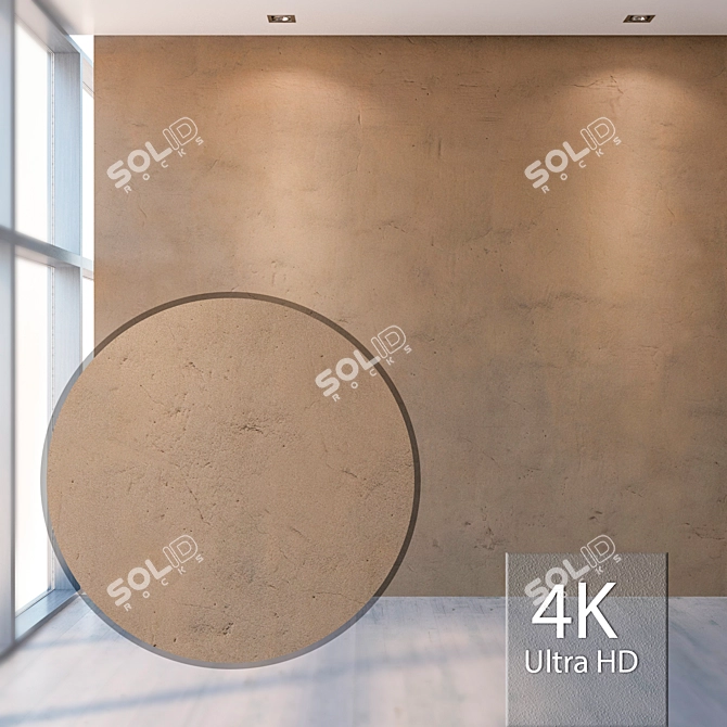 Seamless Beige Plaster Texture 3D model image 1