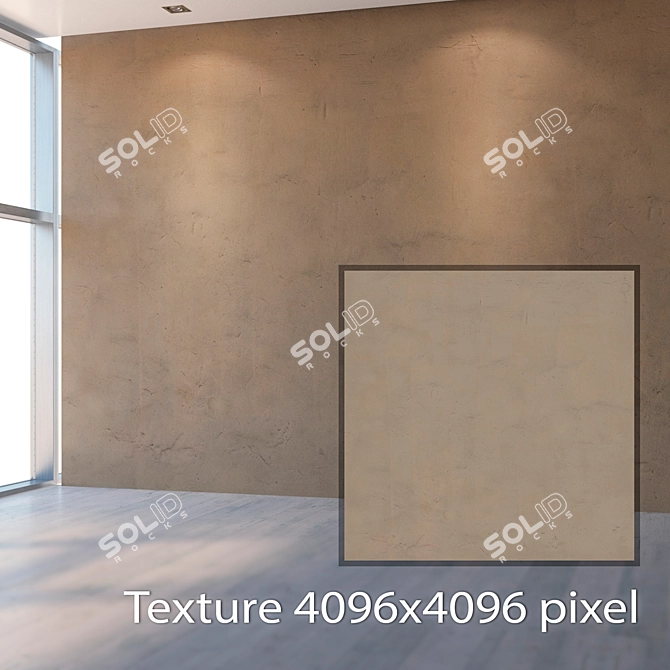 Seamless Beige Plaster Texture 3D model image 2