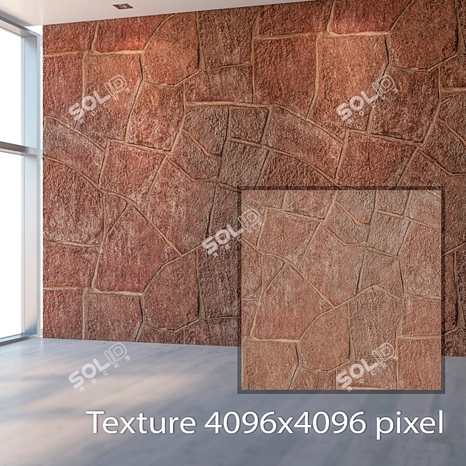 Seamless Natural Stone Texture 3D model image 2