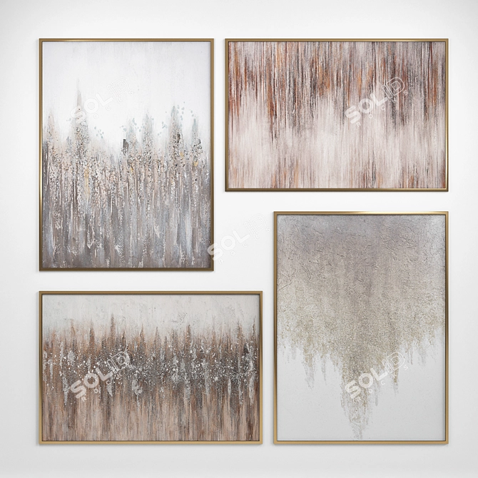 Elegant Nature-inspired Canvas Wall Art 3D model image 1