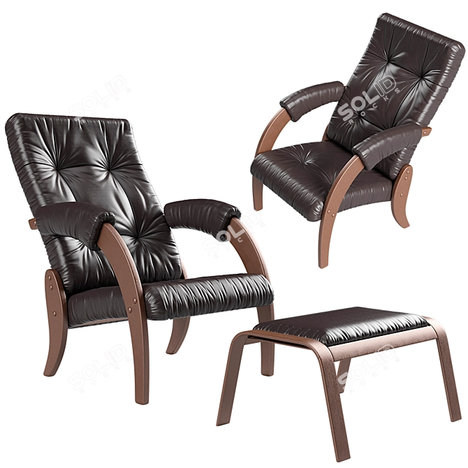 Vintage Venge Armchair: Model 61 3D model image 1