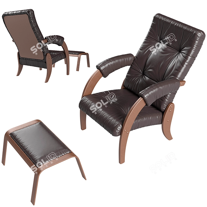 Vintage Venge Armchair: Model 61 3D model image 2