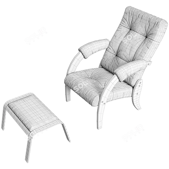 Vintage Venge Armchair: Model 61 3D model image 3