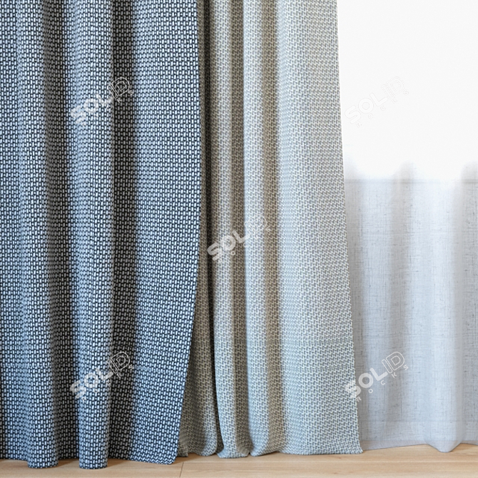 Elegant Curtains Set | ROHI Topia Collection 3D model image 2